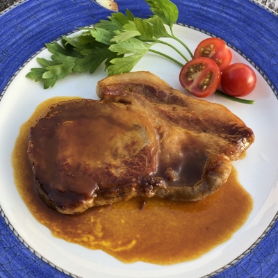 ポークソテーの温州みかんソース